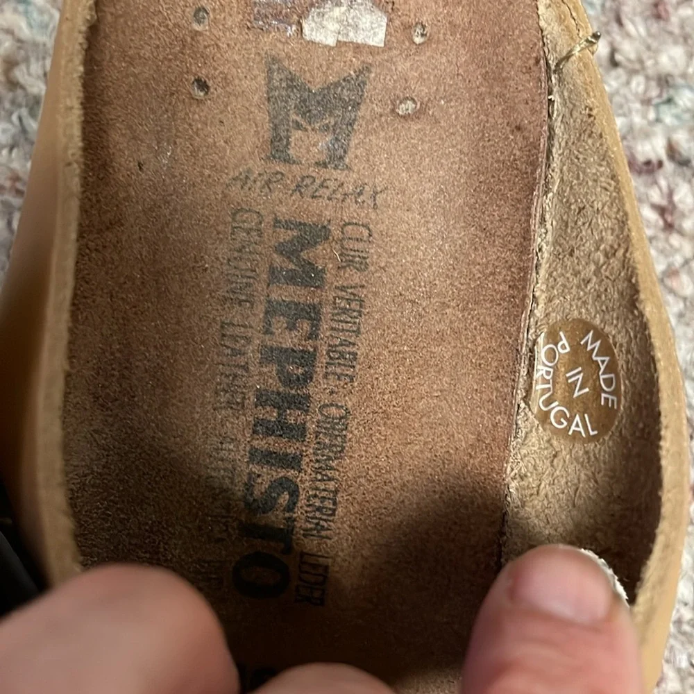 Mephisto leather cork wedge sandals - Picture 3 of 9